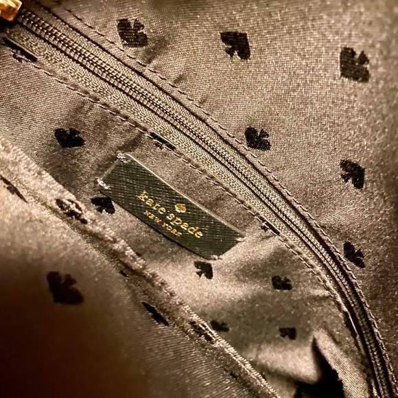 Kate Spade ♠️ Black Pebbled Genuine Leather Backpack with Gold Hardware - Picture 3 of 4